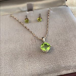 Authentic Peridot Necklace and Earring Set